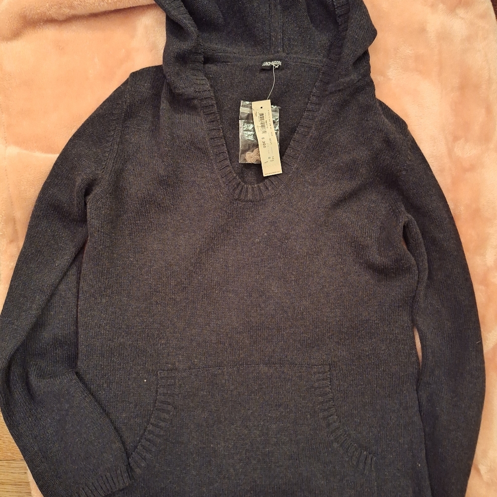 GORGEOUS Gérard Darel Grey Hooded Sweater Size Small NWT
